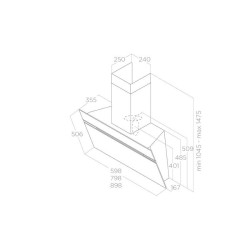 HOTTE STRIPE LUX 90CM NOIRE/toto