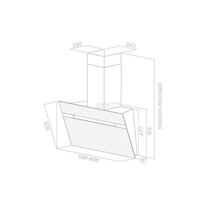 HOTTE STRIPE LUX 90 CM INOX