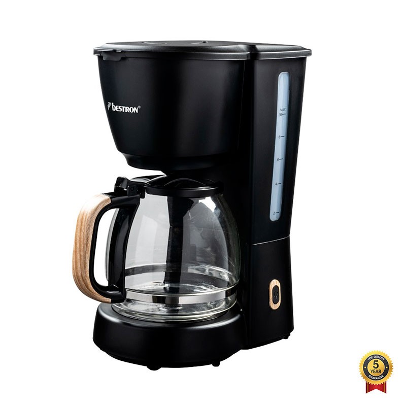 CAFETIERE 10 TASSES 1000W BLACK WOOD