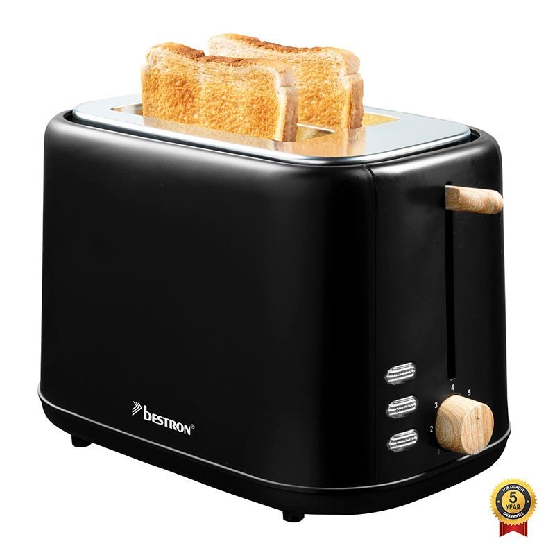 TOASTER 800W BLACK WOOD