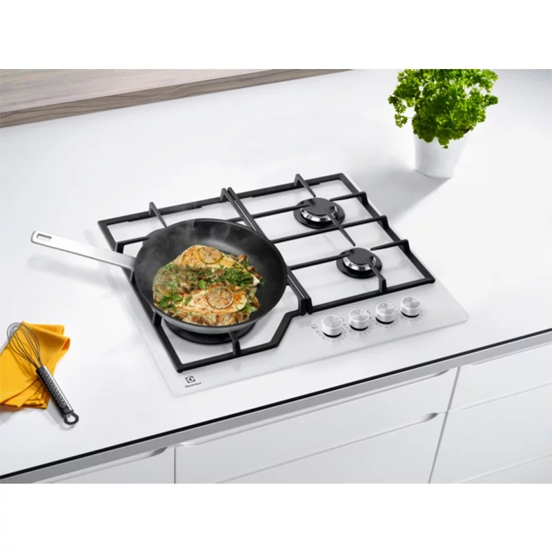 PLAQUE DE CUISSON GAZ 4 FOYERS BLANCHE