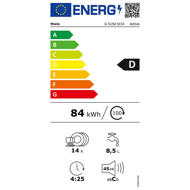 Lave-vaisselle sans bandeau MIELE G5150SCVI