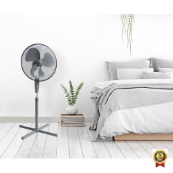 VENTILATEUR SUR PIED 45CM GRIS/toto