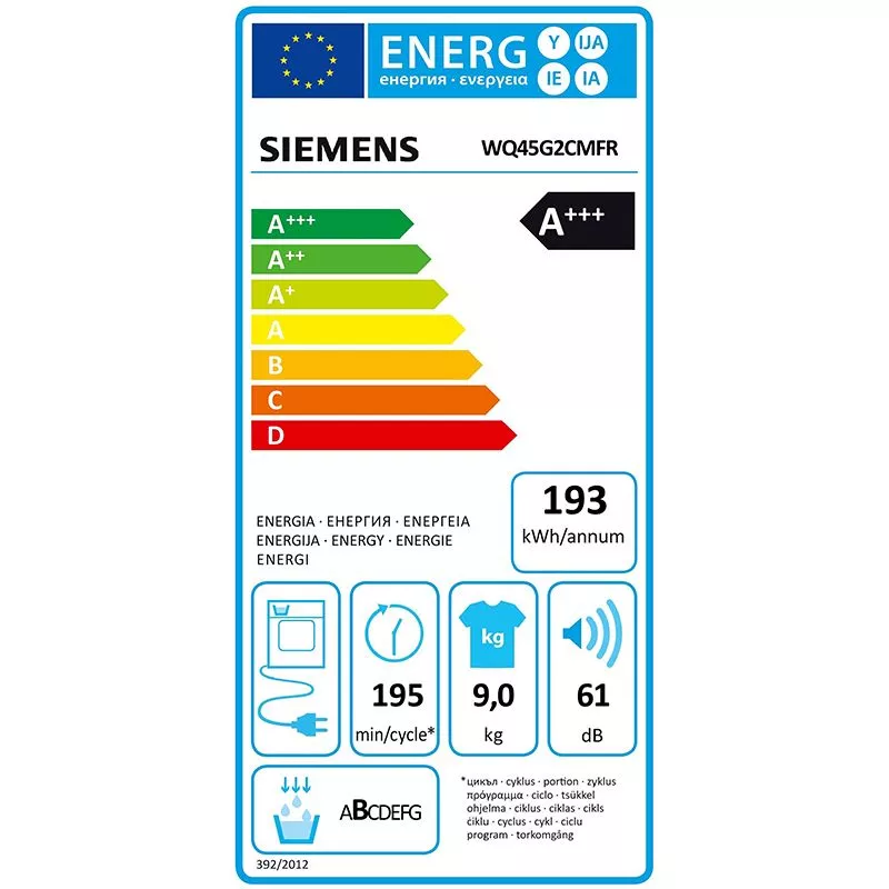 SECHE LINGE POMPE A CHALEUR 9KG A+++