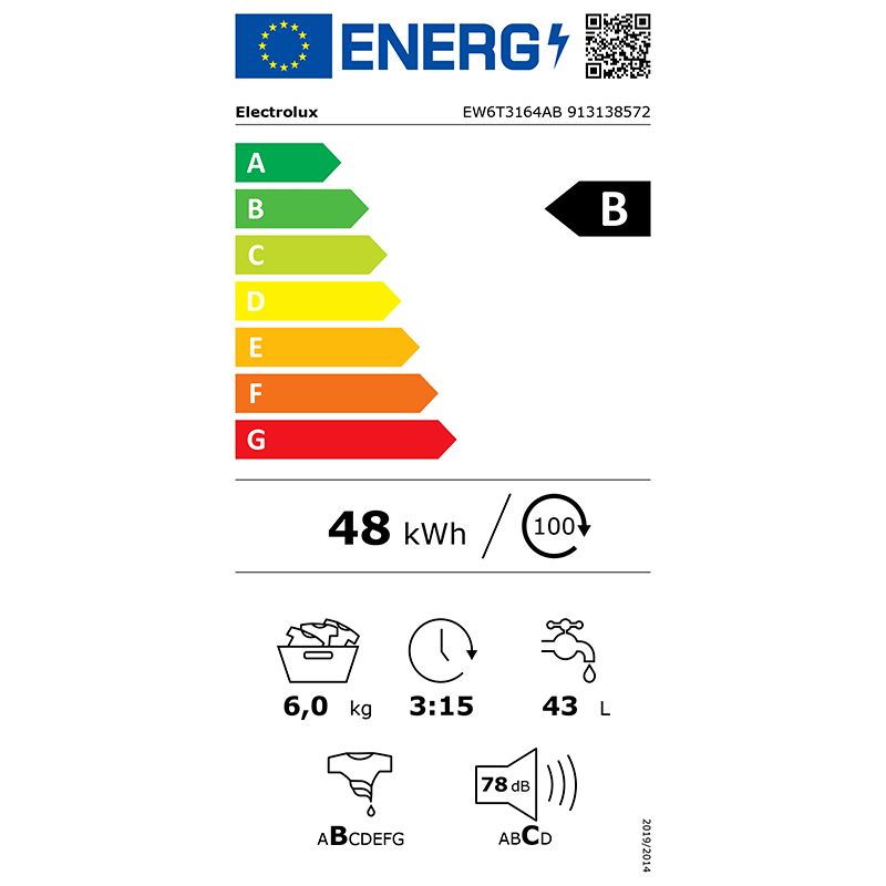 Lave-linge top ELECTROLUX EW6T3164AB