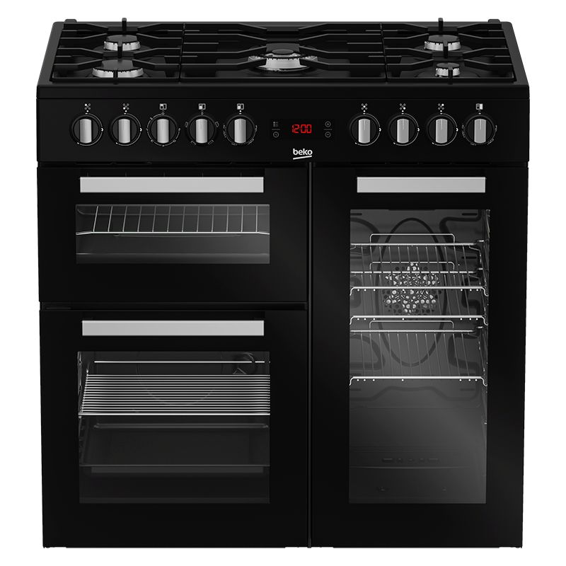 CUISINIERE MIXTE 90CM NOIRE