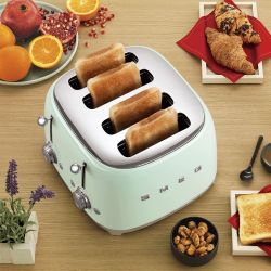 TOASTER 4 TRANCHES VERT DEAU ANNEE 50