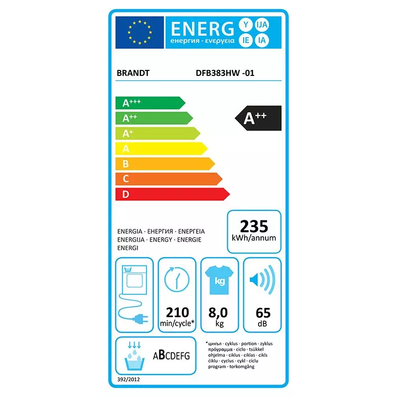 SECHE LINGE POMPE A CHALEUR 8KG A++