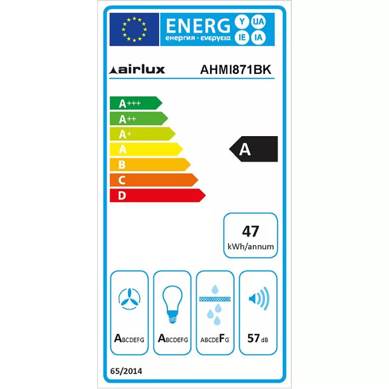 Hotte inclinée AIRLUX AHMI871BK