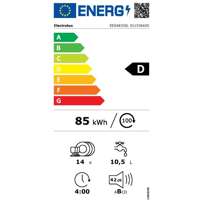 Lave-vaisselle sans bandeau ELECTROLUX EES48330L