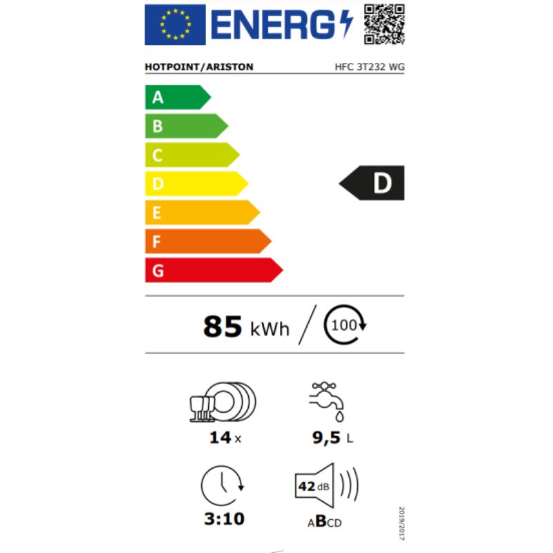 LAVE VAISSELLE 14CVTS 42DB BLANC