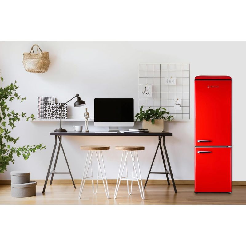 REFRIGERATEUR COMBINE VINTAGE 310L ROUGE