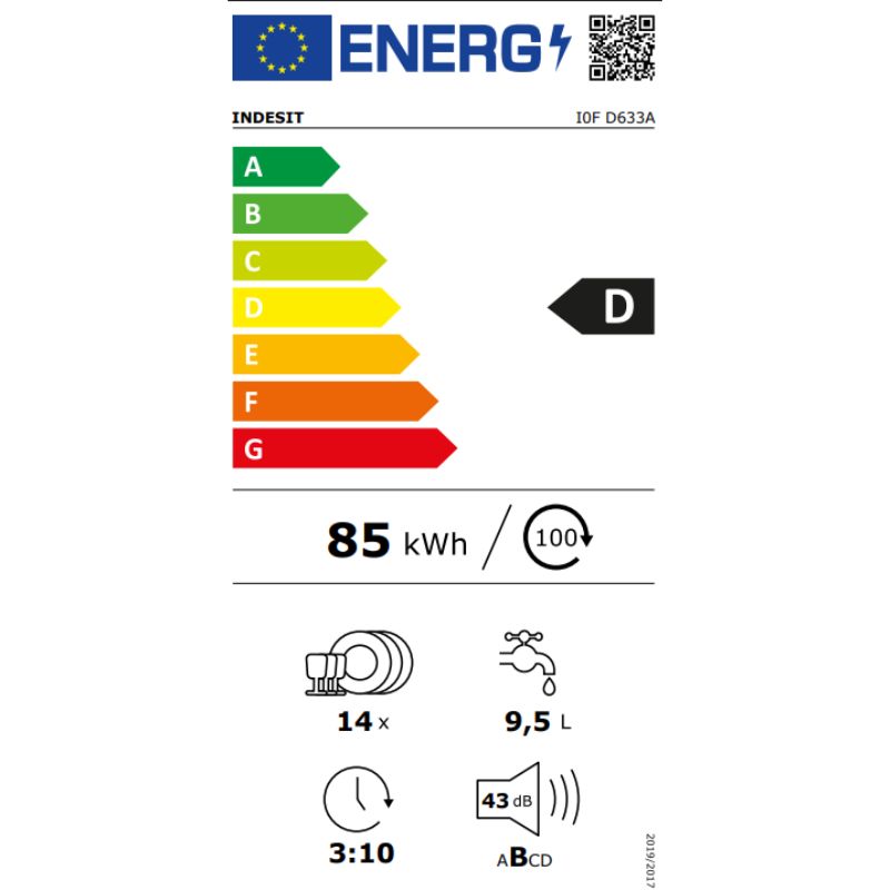 LAVE VAISSELLE 14CVTS - 43DB - BLANC