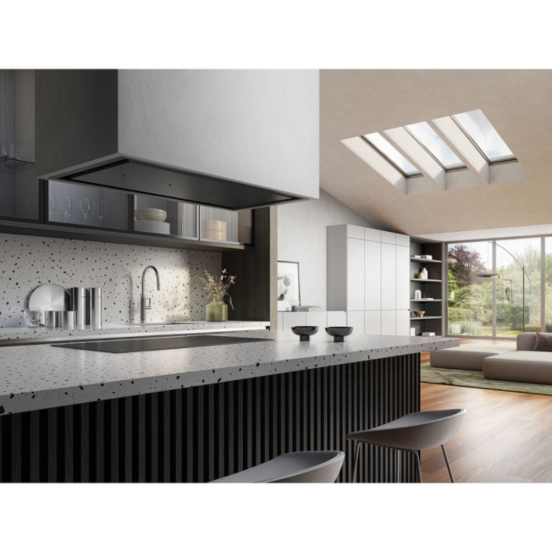 HOTTE DE PLAFOND AQUA 900MM NOIR MAT KL