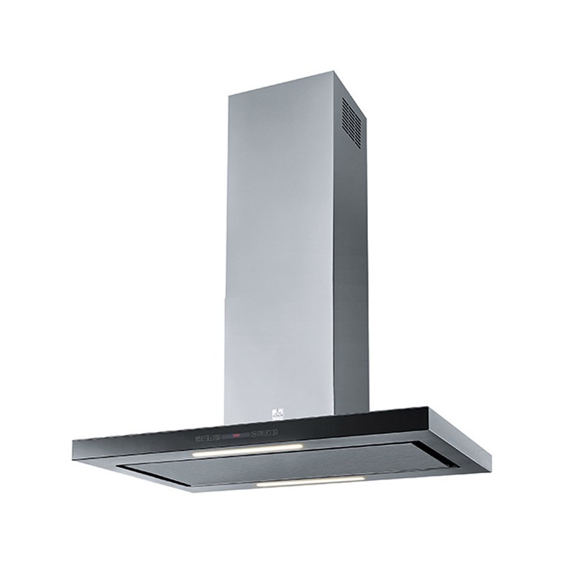 HOTTE ILOT VERRE NOIR ET INOX HOTTE ILOT VERRE NOIR ET INOX