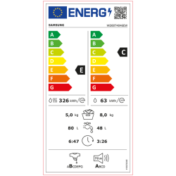 LAVE LINGE SECHANT SAMSUNG WD80T4046EW/toto